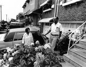 Yorktown home driveway with residents