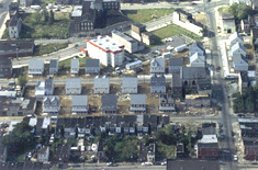 Aerial view of Association of Puerto Ricans on the March 